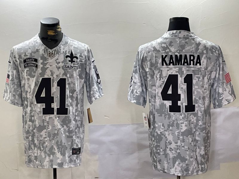 Men New Orleans Saints #41 Kamara Nike Arctic Camo 2024 Salute to Service Limited NFL Jersey